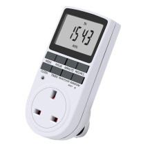 Uk Plug Digital Timer Plug Socket, Electrical Programmable Plug In Timer  For Light, B And More, With Large Lcd Display And Anti-Theft Random