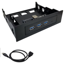 Hub de Panneau Avant à 4  Hub USB Interne en Métal de 6 Gbit/S avec  USB-Cand3 USB 3.0 Panneau Avant de Lecteur Optique D'Ordinateur
