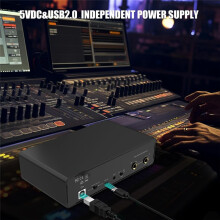 USB Audio Interface, 2 in 2 Out Audio Interface with 48V Phantom Power for Recording,for Guitarist, Vocalist, Podcaster