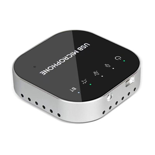 Desktop USB Conference Speakerphone BT Microphone 360 Omnidirectional Condenser Computer Mic with Speaker
