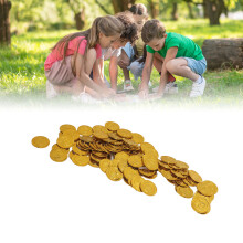 Set di 100 monete del tesoro – Monete d'oro dei pirati in plastica per giochi da tavolo e decorazioni per feste