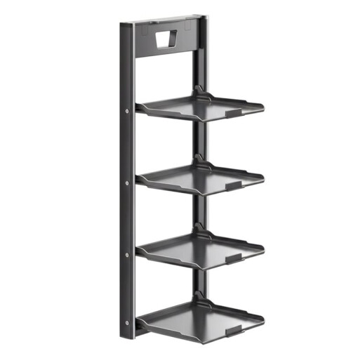 4 Layer Food Prep Rack Space-Saving Kitchen Prep Station Multi-Tier Food Tray & Plate Storage Rack
