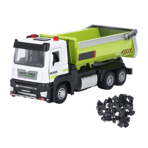 Alloy Light Sound Engineering Dump Truck Toy 17cm Kids Pull Back Model 1