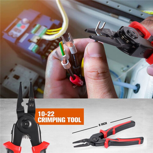 5-PCS Plier Tool Set, 5 in 1 Versatile Tool Kit, with Linesman Plier, Wire Stripper, Crimping Tools, Sheet Metal Shear 2