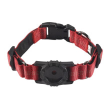 Dog Collar, Reflective Air Tag Dog Collar for  Airtags - Adjustable Durable Heavy Duty Dog Collar Red
