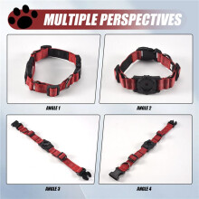 Hundhalsband, Reflekterande Air Tag Hundhalsband för Airtags - Justerbart Slitstarkt Heavy Duty Hundhalsband RöD