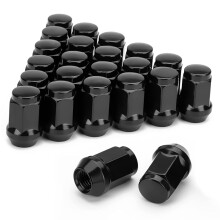 24PCS 12X1.5 Lug Nut Closed End Bulge Acorn Cone Lugnuts, for 2007-2022,2001-2007 Sequoia Black