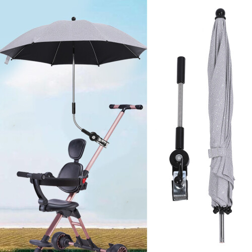 75cm 360 Rotating Stroller Parasol Grey