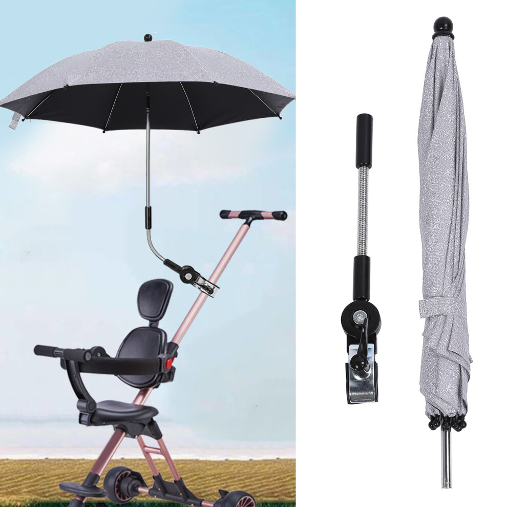 75Cm 360 Rotating Stroller Parasol Grey