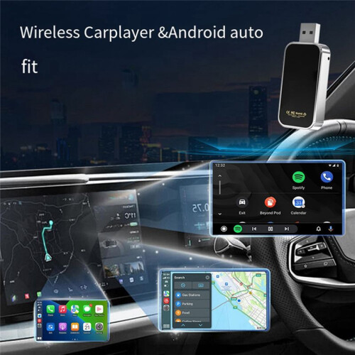 USB 2 in 1 Wireless Carplay Android Adapter Wireless Adapter Car Adapter Convert Wired Android Auto to Wireless 1