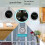 Washroom Kitchen Clock Clock Waterproof Bathroom Clock LCD Digital Display Clock Detector No Punching Clock Black 4