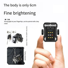Rechargeable Multifunctional Keychain Lamp Long Battery Life Bright Warning Light Portable Outdoor Flashlight