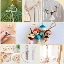 Cute Wooden Beads DIY Wooden Toys Natural Wood