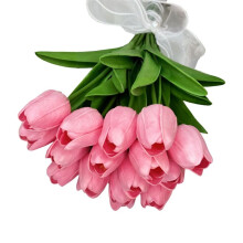 Artificial Tulip Flowers, Bouquet, 15 Artificial Tulip Flowers, Valentine'S Day Gift B