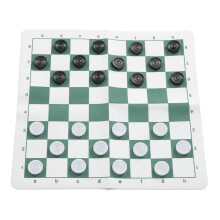 Set di dama in pelle PU - tavola da 13,8 pollici, verde