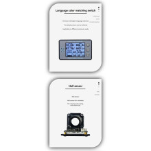 Medidor de Capacidade de Bateria Medidor de Coulomb Amperímetro Voltímetro com Tela Colorida de 2,4 Polegadas para Carro Elétrico RV