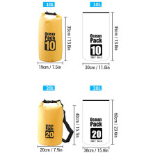 Waterproof PVC Dry Bag Backpack 10L/20L Yellow Black Orange Outdoor Sports