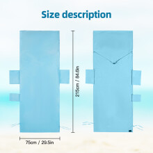 Housse de chaise de plage en fibre ultrafine 75x215cm avec poches, 4 couleurs
