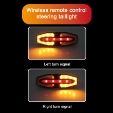 Bike Tail Light with Remote, USB Rechargeable, Waterproof, 96x32x25mm