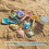 Set di Giocattoli da Spiaggia Blu Pieghevole con Secchiello e Pala per Bambini 10