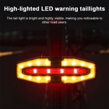 Compact Dual-Color Bike Tail Light with Remote, USB Rechargeable, Waterproof