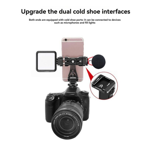 Phone Holder Cold Shoe Mount 360 Rotatable 1/4  Hole Vertical Shooting for  for Android DSLR Clamp 2