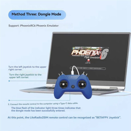 BETAFPV LiteRadio 2 SIM Remote Controller 8CH Training Simulator Remote Control Handle for  Phoenix/AeroFly RC8 Simulator A 2