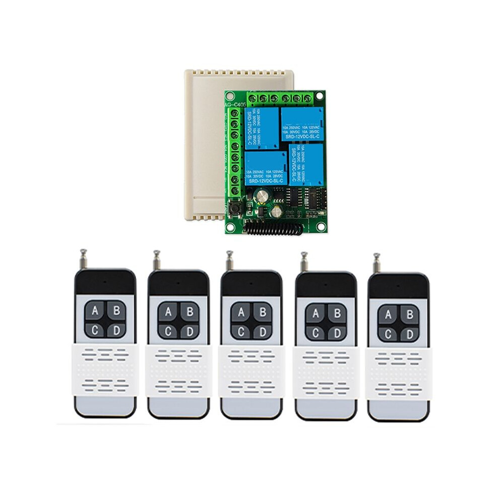 Rf Wireless Remote Control 433Mhz Ac 110V 120V 240V 220V 30A 4Ch Relay For Garage Door Light Door Access System 6031141143794
