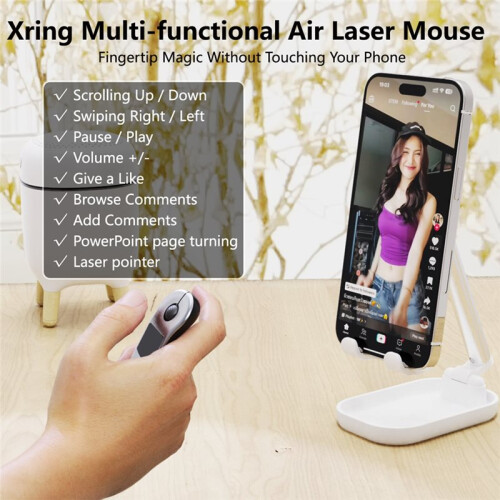 Wireless Presenter Remote with Touchpad, Air Mouse Clicker PPT Pointer for PowerPoint Keynote PPT IOS Android A 2