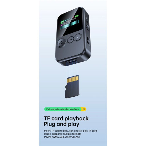 5.4 Receiver Transmitter 3.5mm AUX TF Card Playback HiFi Wireless Audio Adapter LED Digital Display 1