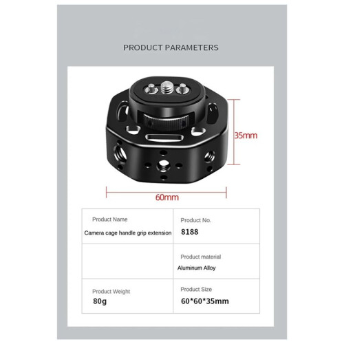 Side Handle for DSLR Camera Cage Video Rig with 1/4 3/8 Threads  Position Pins Universal Quick Release Handgrip 2