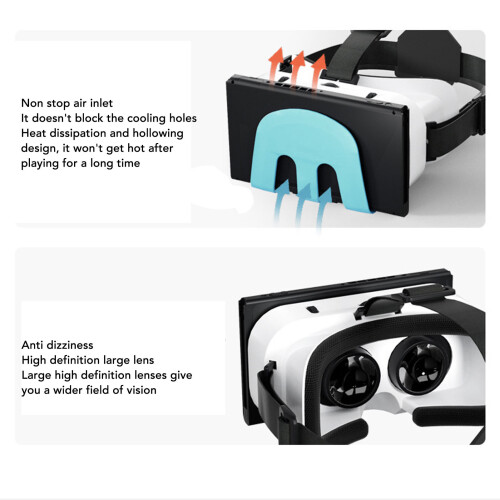 Adjustable Breathable HD VR Headset for Switch OLED, 3D Glasses 2