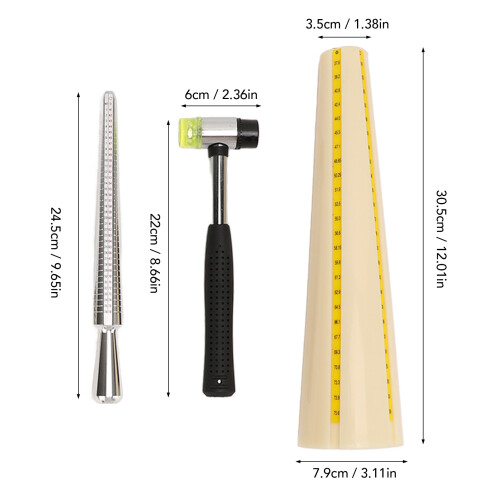 8pcs Jewelry Making Kit with Ring & Bracelet Mandrels, Measuring Tools 1