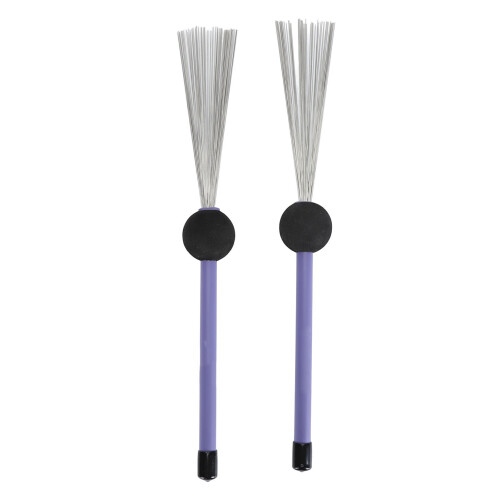 2PCS Purple Retractable Steel & Rubber Drum Brushes for Percussion Instruments 2