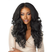 (As show, One size) Synthetic Lace Wig in Dark Brown Color
