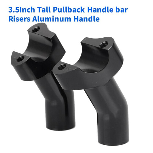 3.5Inch Tall Pullback Handle Bar Risers for  Softail Dyna Sportster Touring Pullback Straight Aluminum Handle 1