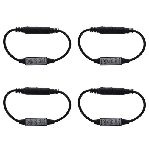 4X Low-Profile Inline Controller  3 Key Dimmer  for LED Strip Light Black