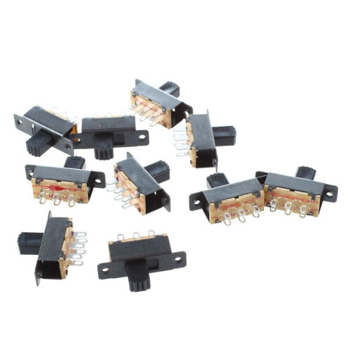 100 Pcs SS22F25-G7 2 Position DPDT 2P2T Panel Mount  Slide  Solder Lug 1