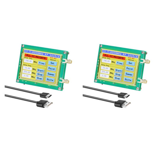 2X MAX2870 23.5-6000MHz Signal Generator 0.5PPM Low Noise Signal Source Touchable Screen PC Software Control PLL VCO