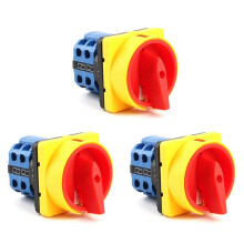 3X 20A OFF- 4 Poles Disconnect Isolator Switches LW26GS CA10 48X48mm Padlock Rotary Cam