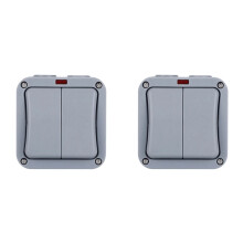 2X IP66 Wall Electrical 220V Light Waterproof Off Security Button with Fixation Night in the Pc Power(B)