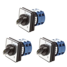 3X 660V 20A 6 Terminals 4 Positions Rotary Cam Changeover