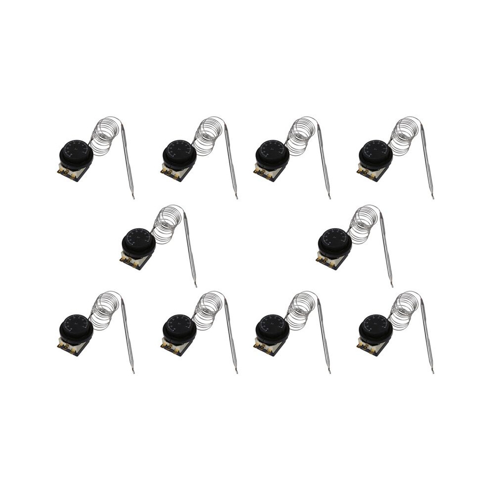 10X 1Nc 1No Ac 250V/380V 16A 0-40C Temperature Control Capillary Thermostat 6032948389408