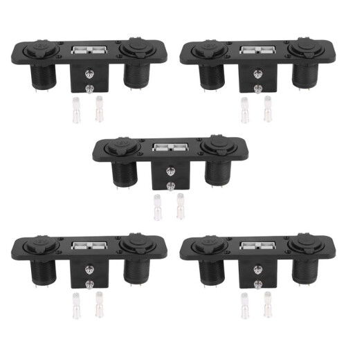 5X Flush Mount for Anderson Plug Socket Double USB Charger Socket Panel for Caravan  Boat Truck