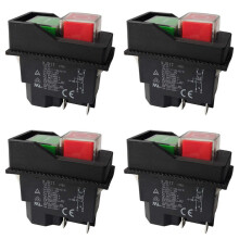 4X Interruttori Elettromagnetici Interruttori A Pulsante per Attrezzi da Giardino KJD17 220V 4 Pin -Terminali