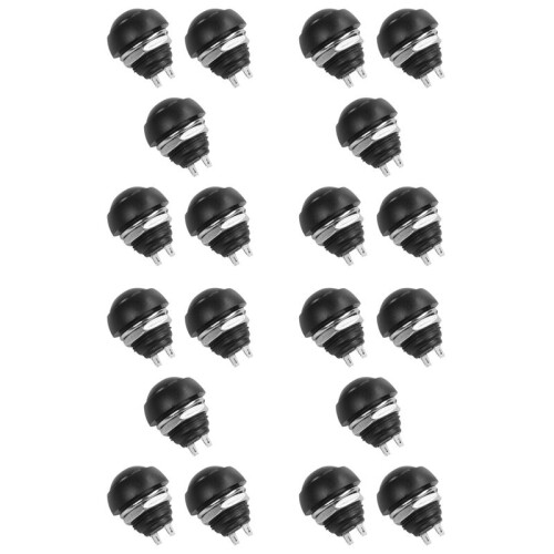 Black 20X Pcs M4 12mm Waterproof Momentary /OFF Push Button Round SPST 1