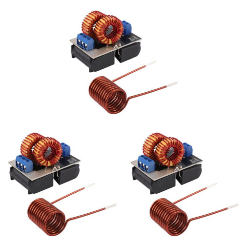 3X 5V-12V Low Voltage ZVS Induction Heating Power Supply Module + Heater Coil DT 1