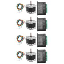 4X Nema 23 23HS5628 Stepper Motor 57 Motor 2.8A with TB6600 Stepper Motor Driver NEMA17 23 for CNC and 3D Printer(8.0MM)