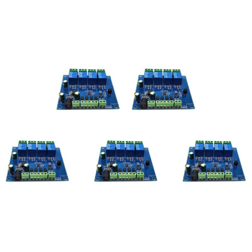 5X Modbus RTU 4 Way Relay Module 7-24V Relay Module  RS485/TTL Input and Output with Anti Reverse Protection