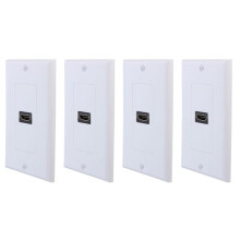 4X New 1-Port Wall Face Plate Panel Cover Coupler Outlet Extender 3D 1080P White
